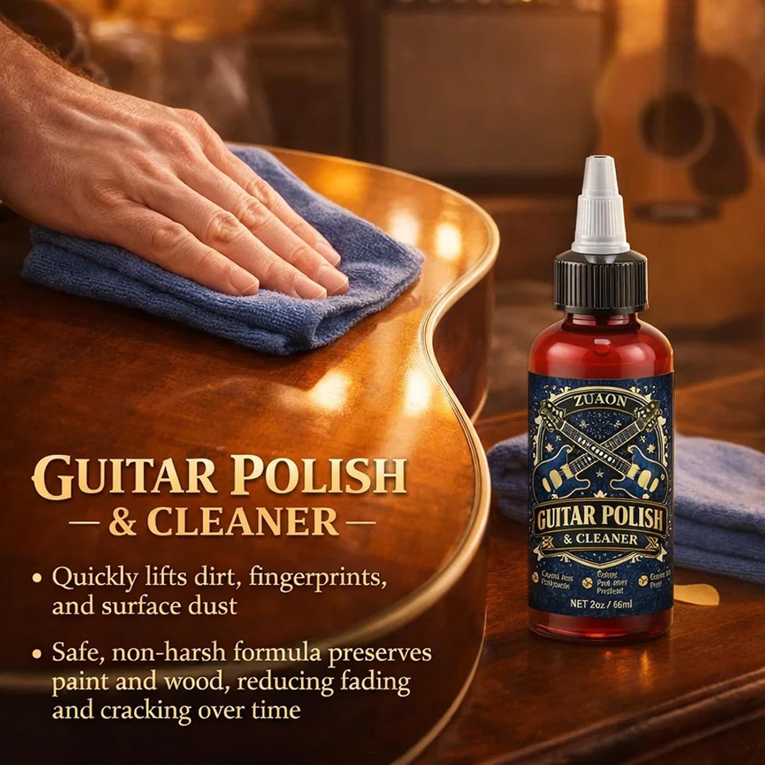 Guitar Cleaning Kit with Fretboard Lemon Oil, Guitar Polish Cleaner