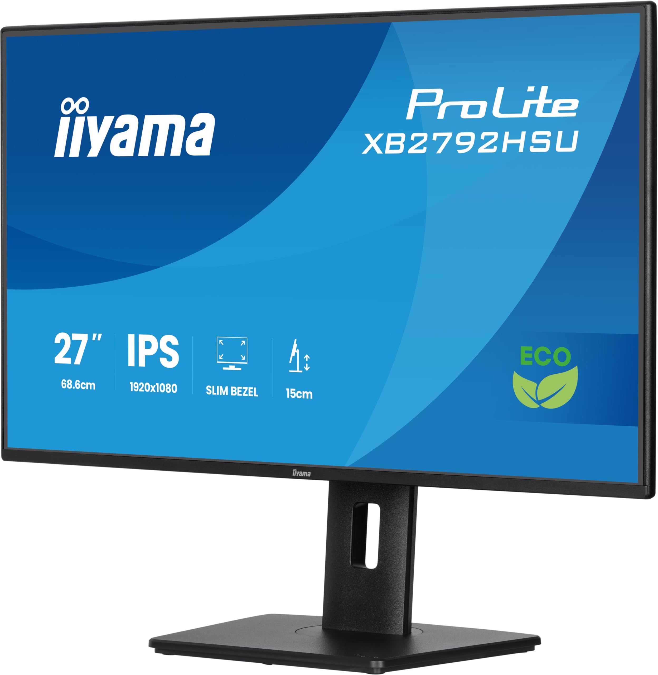 iiyama Prolite XB2792HSU-B1 68,6cm 27" IPS LED-Monitor Full-HD 120Hz HDMI DP USB3.2 Slim-Line Höhenverstellung Pivot Adaptive Sync Energieklasse B