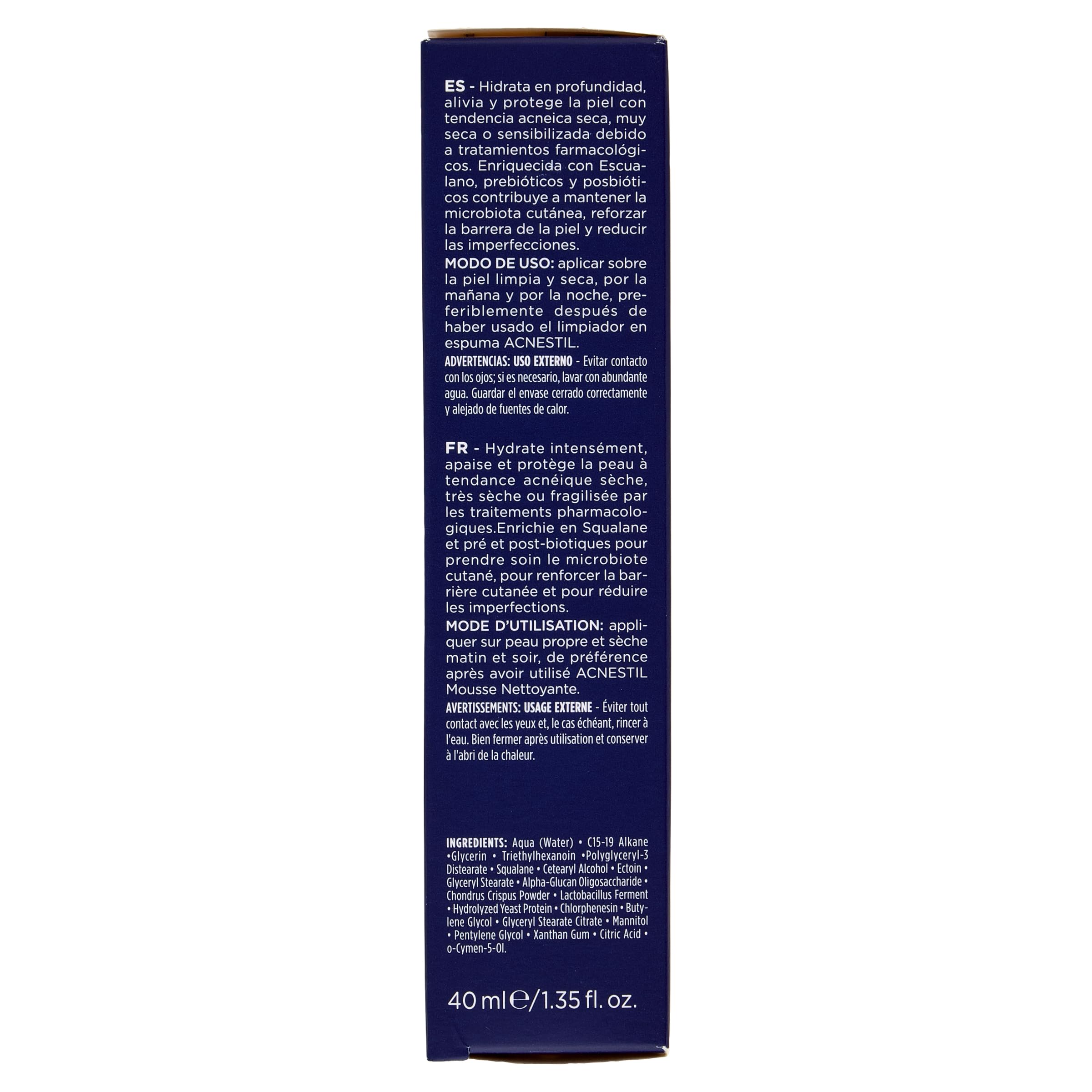Rilastil Acnestil H-Biome Crema Viso, Crema Idratante Anti Imperfezioni, Idratazione fino a 8h, per Pelle Sensibile, 40ml