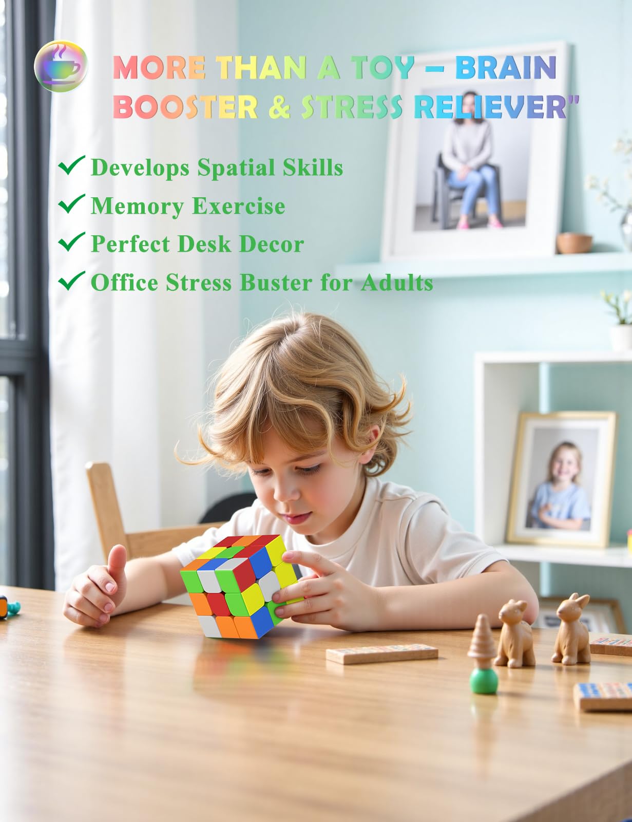 ROXENDA 3x3x3 Large-Zauberwürfel (9cm) – Speedcube, Glatte Drehung, Cube Würfel für Kinder & Erwachsene, Ideal für und Gehirntraining