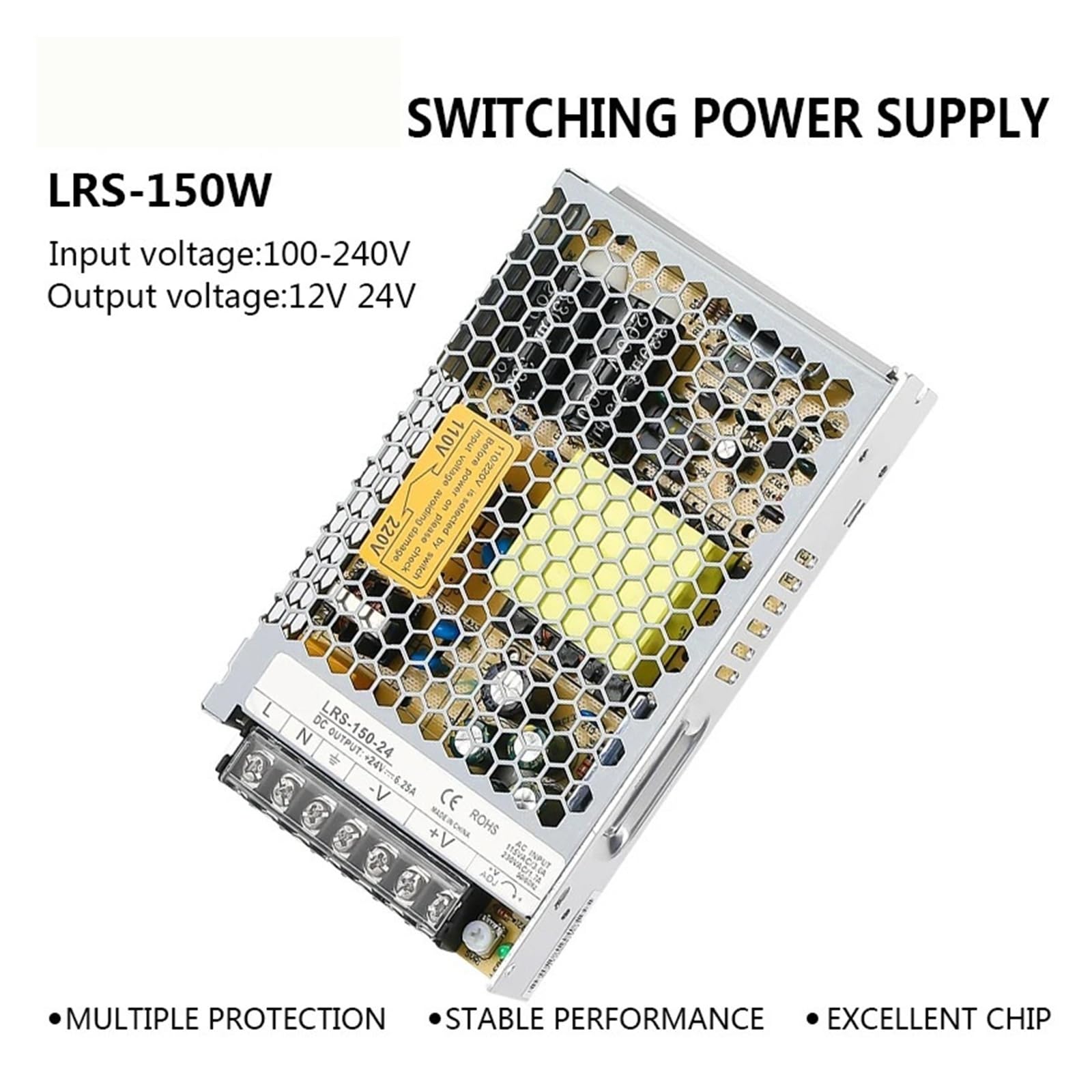 Fuente de alimentación conmutada industrial LRS-150 AC-DC Alta estabilidad