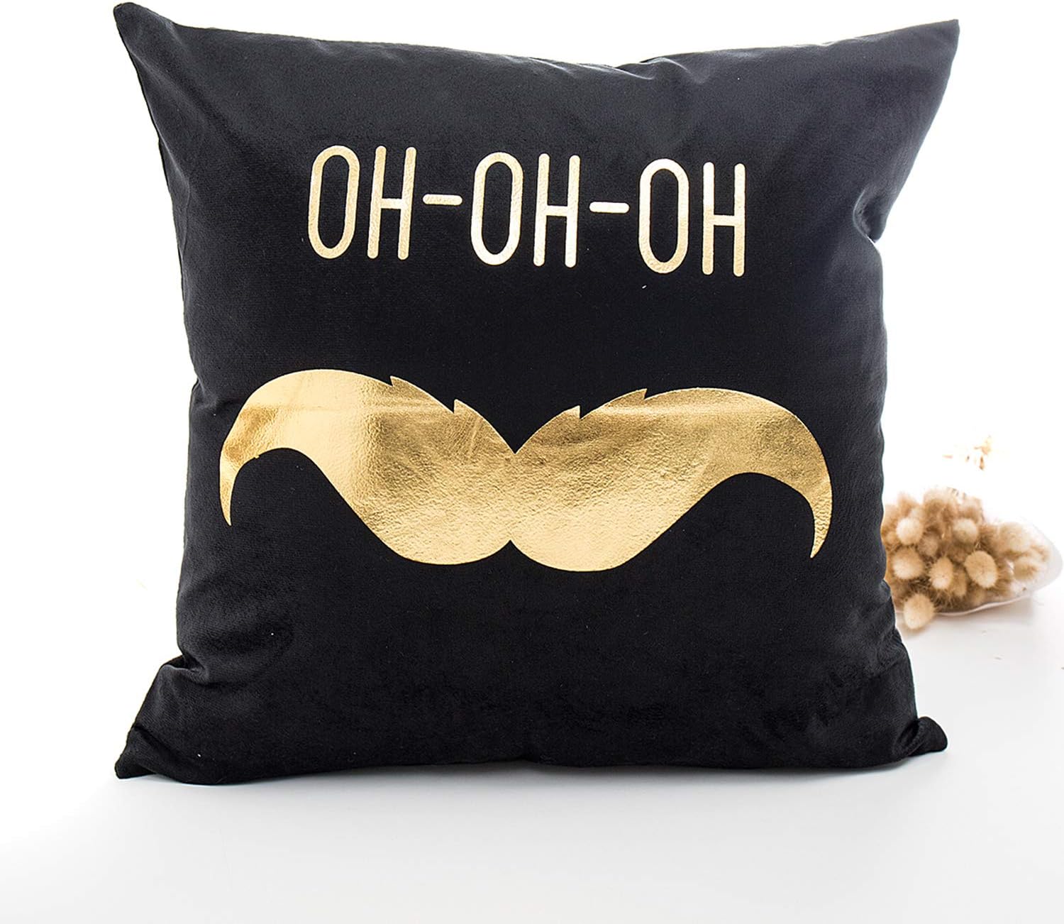 JIAN YA NA Christmas Cushion Covers Set 18"x18" Living Decorative Throw Pillow Case Cushion Cover Set of 4 Sofa Home Decor Design Cushion Covers with Invisible Zippers (Black)