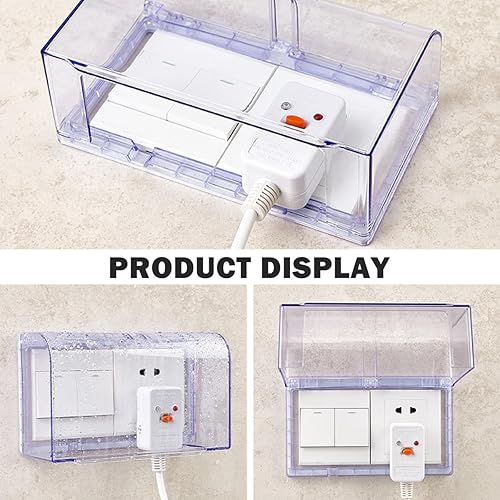 Miniatura 4 de YOLUFER Cubierta abatible resistente a la intemperie, cubierta de toma de corriente eléctrica, caja de panel de placa frontal para interruptor de