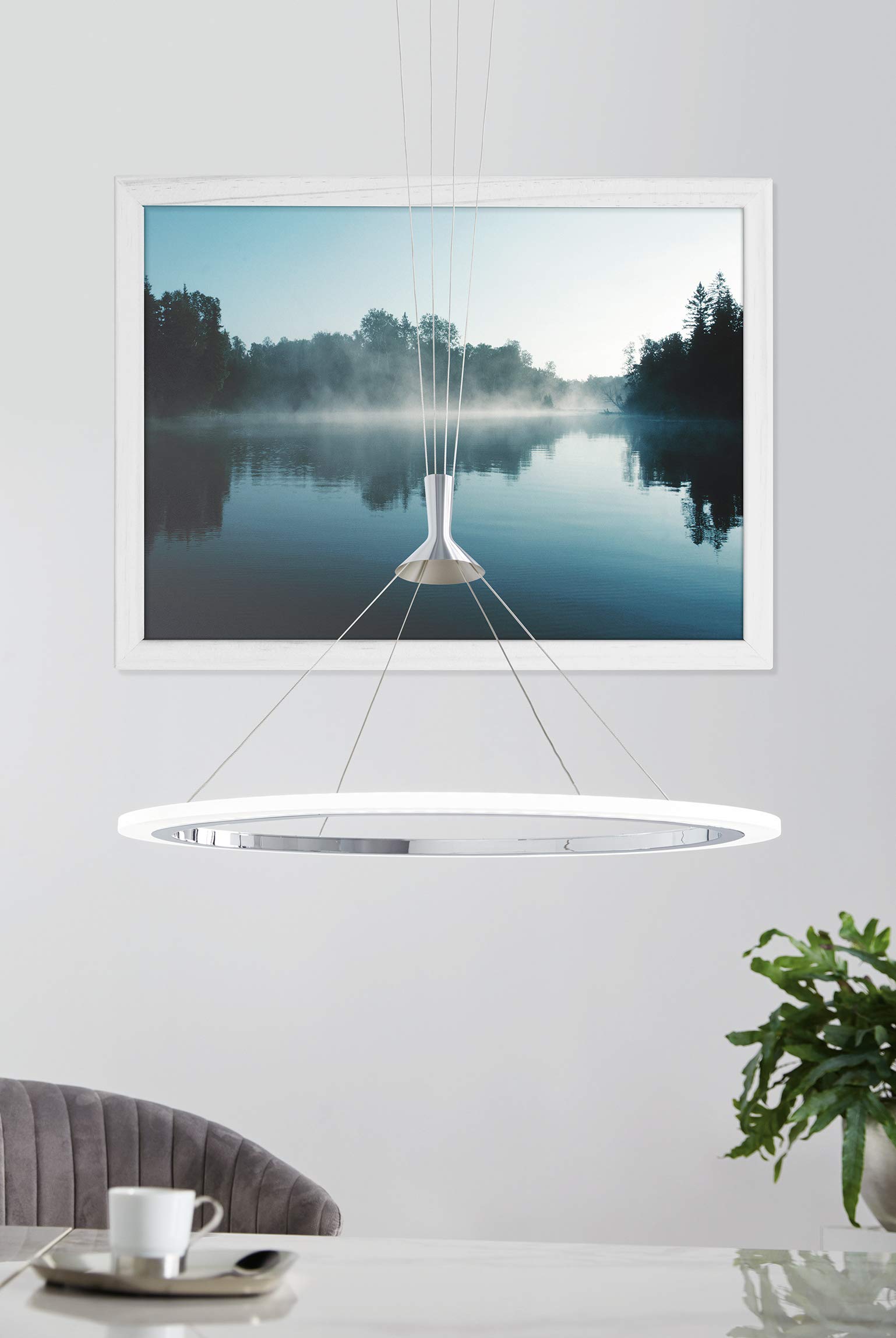 EGLO Connect LED Pendelleuchte Hornitos-C – Dimmbar, RGB, Farbtemperatur Wechselbar | Mit Fernbedienung & App, Bluetooth Mesh