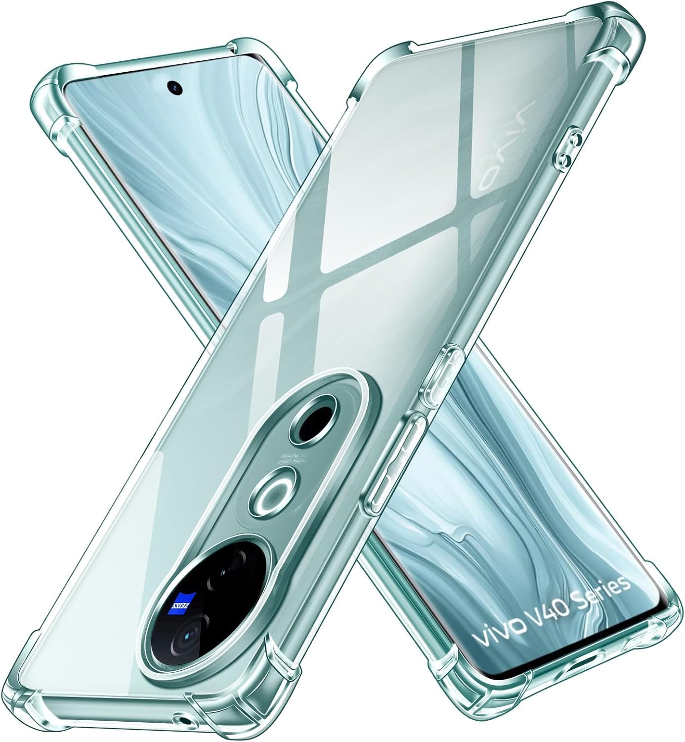 Another30 Case for Vivo V40 5G, Anti-Yellowing, with 4 Corners Shock-Absorption Flexible Clear TPU Rubber Protective Cell Phone Cover