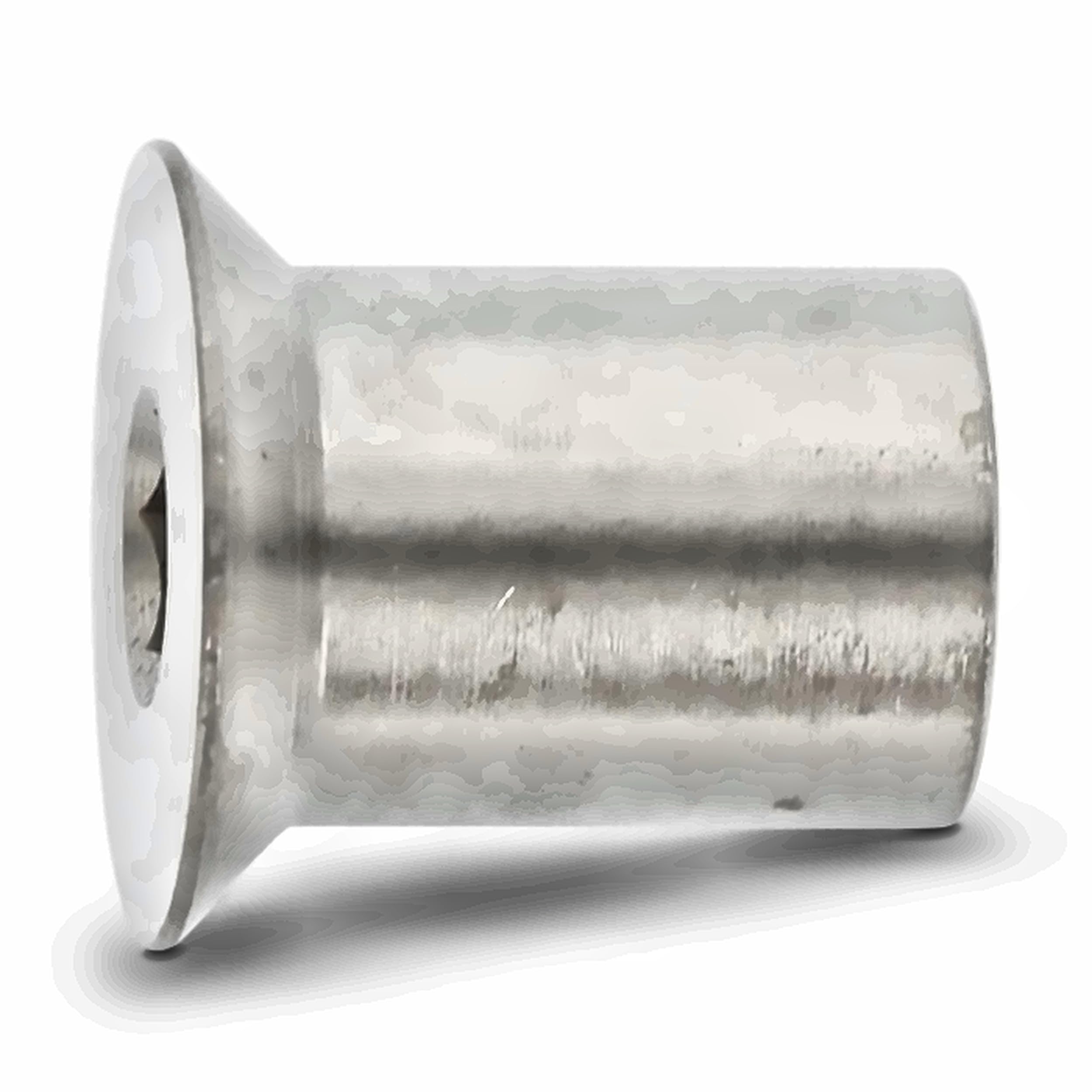 Tuercas de manguito M8 x 16, acero inoxidable A1, similar a DIN 9062, cabeza avellanada SW 2-50 unidades