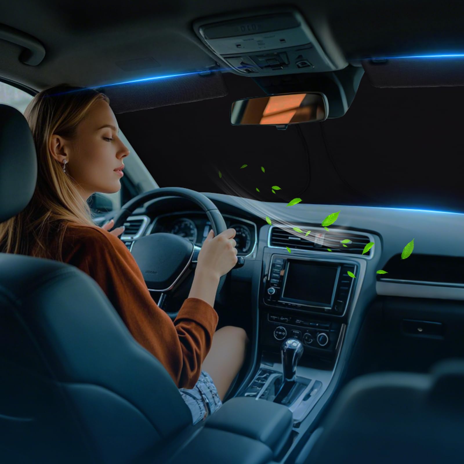 XCBYT Sonnenschutz Auto Frontscheibe für Skoda Octavia 2018-2024, Verdickt Sonnenblende Frontscheibenabdeckung, Faltbare Windschutzscheibe Abdeckung, UV-Schutz
