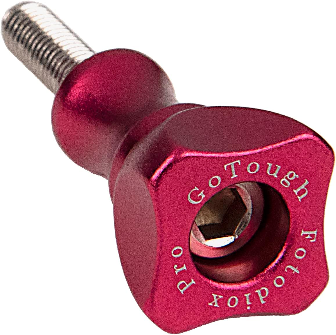 Fotodiox GoTough 25mm レッドメタルサムスクリュー GoPro HERO3、HERO3+、HERO4、HERO5