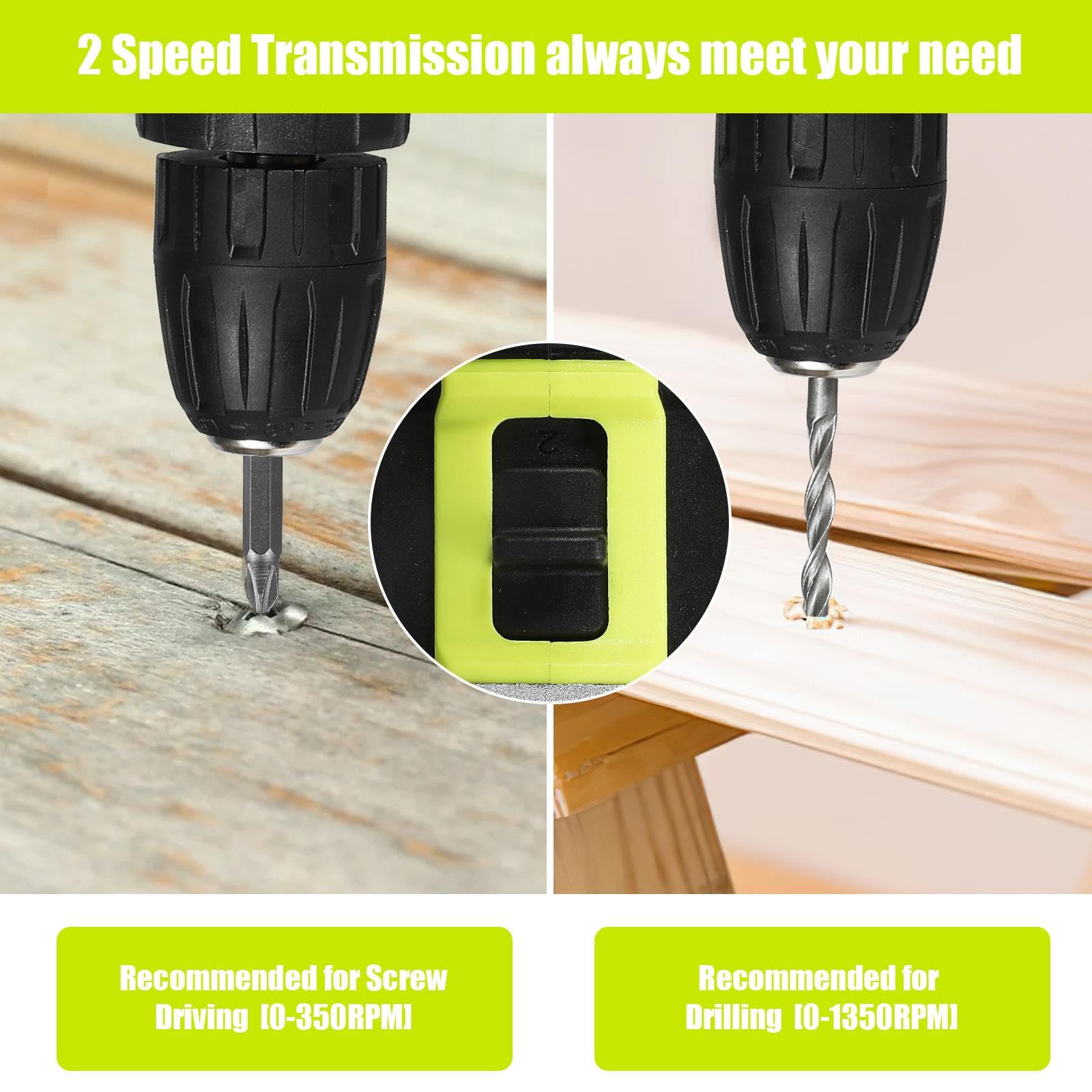Recargable USB Taladro eléctrico Kit de herramientas 21v | Con batería*2 y cargador,Caja de herramientas compacta para bricolaje, reparación y mantenimiento en el hogar