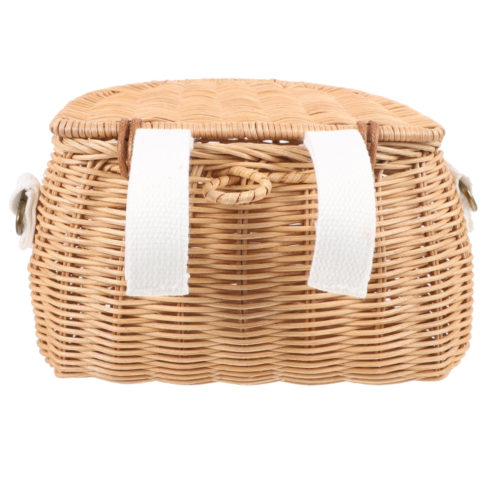 Panier à Vélo pour Garçon et Filles 1 Pièce en Rotin Tressé Jaune | Rangement pour Gobelets et Serviettes, Structure Solide, Tenue Fiable, Usage Garçon et Filles, Finition en Tissu