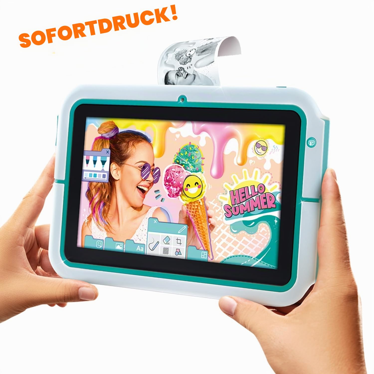 Canal Toys - Pad Creator - Kreativ-Tablet mit Sofortdruck: Fotos aufnehmen, bearbeiten & direkt drucken - Touchscreen, Thermopapier (4 Rollen), USB-C - Kindersicherung - ab 8 Jahren - CLK 023