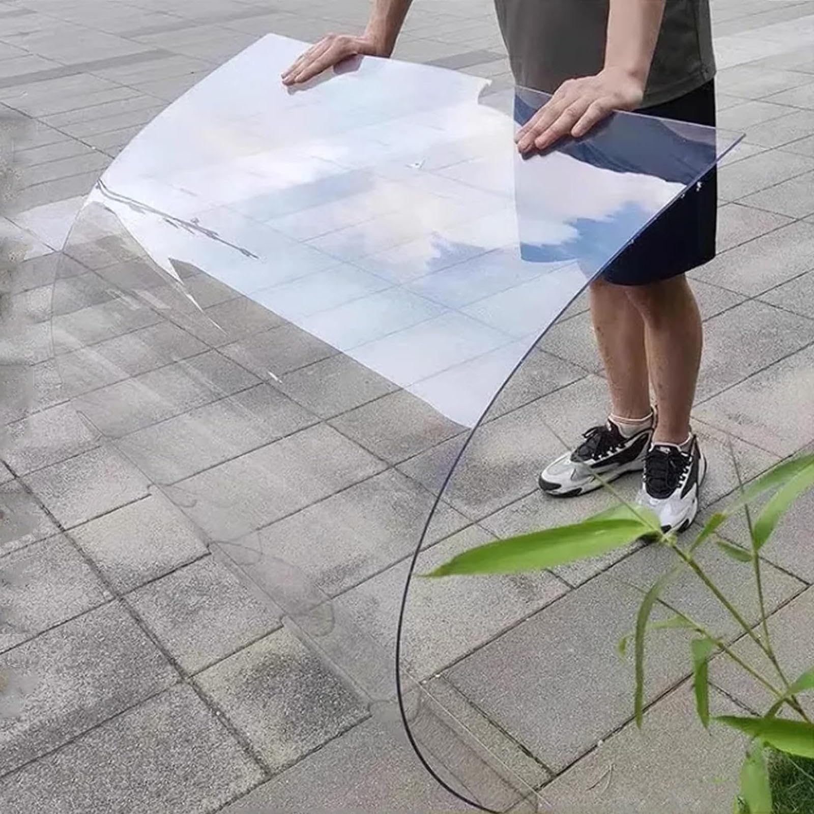 Pxzybd Paneles De Techo Exterior,Lámina para Techos Transparentes De Policarbonato,Planchas para Tejados De Fibra De Vidrio,Paneles De Plástico De Repuesto para Invernaderos,W×L-0.6×4m(1.97 * 13.1ft)