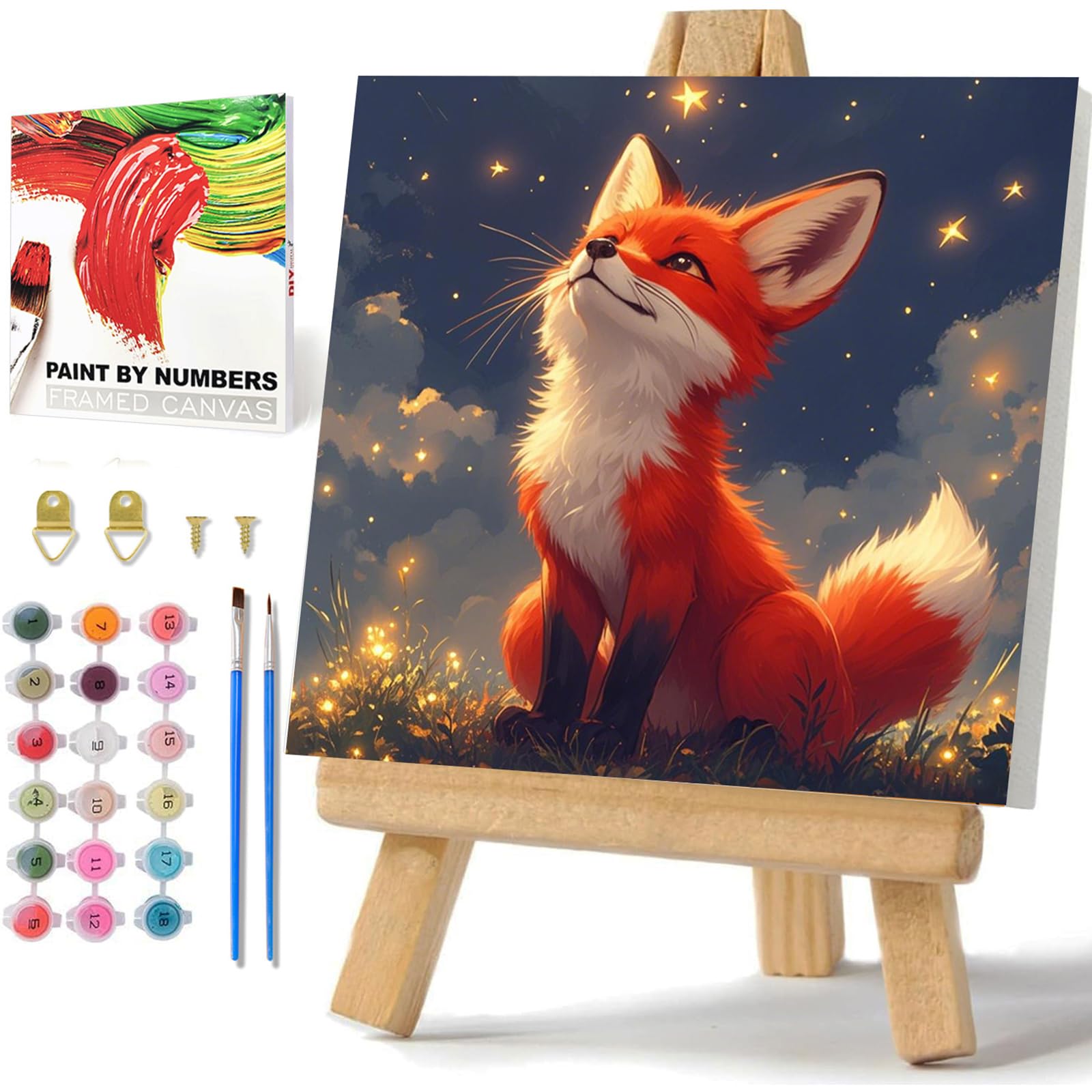Daisen Art Malen Nach Zahlen Mit Rahmen, Malen Nach Zahlen Tiere, Paint by Numbers Für Geschenk Und Home Decor