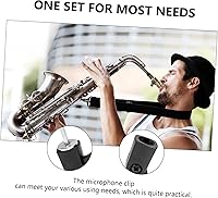 Vista 7 de VICASKY Soporte de micrófono de saxofón ajustable Clip de micrófono de plástico para instrumentos Micrófono Soporte de micrófono de montaje de choque