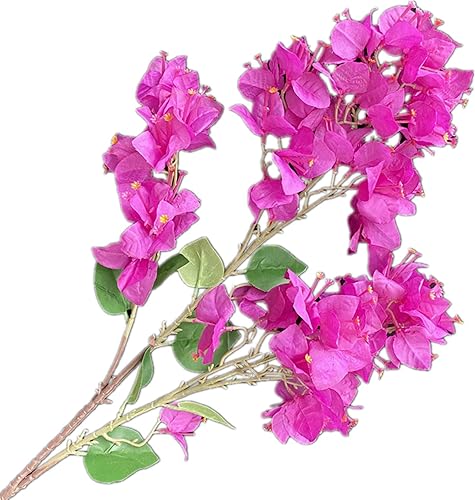 Miniatura 2 de 4 ramas de flores de buganvilla de seda artificiales montadas en el suelo, flores falsas de buganvillas 38.6 in39 para centros de mesa de boda,