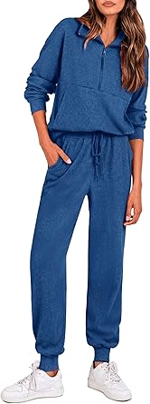 PRETTYGARDEN Women's Fall 2 Piece Lounge Sets Zip Up Sweatshirt Jogger Pants Sweat Track Suits Travel Outfit Winter Clothing