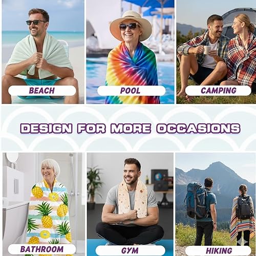 Miniatura 8 de LIVILAN Toalla de playa de dinosaurio pequeña para niños, microfibra suave de 24 x 48 pulgadas, secado rápido, sin arena, perfecta para el baño de