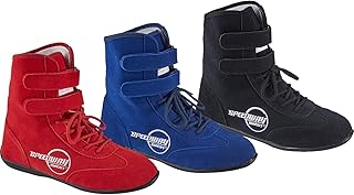 Speedway Motors Black Hightop Racing Shoes, Size 12, SFI 3.3/5, Flexible Leather