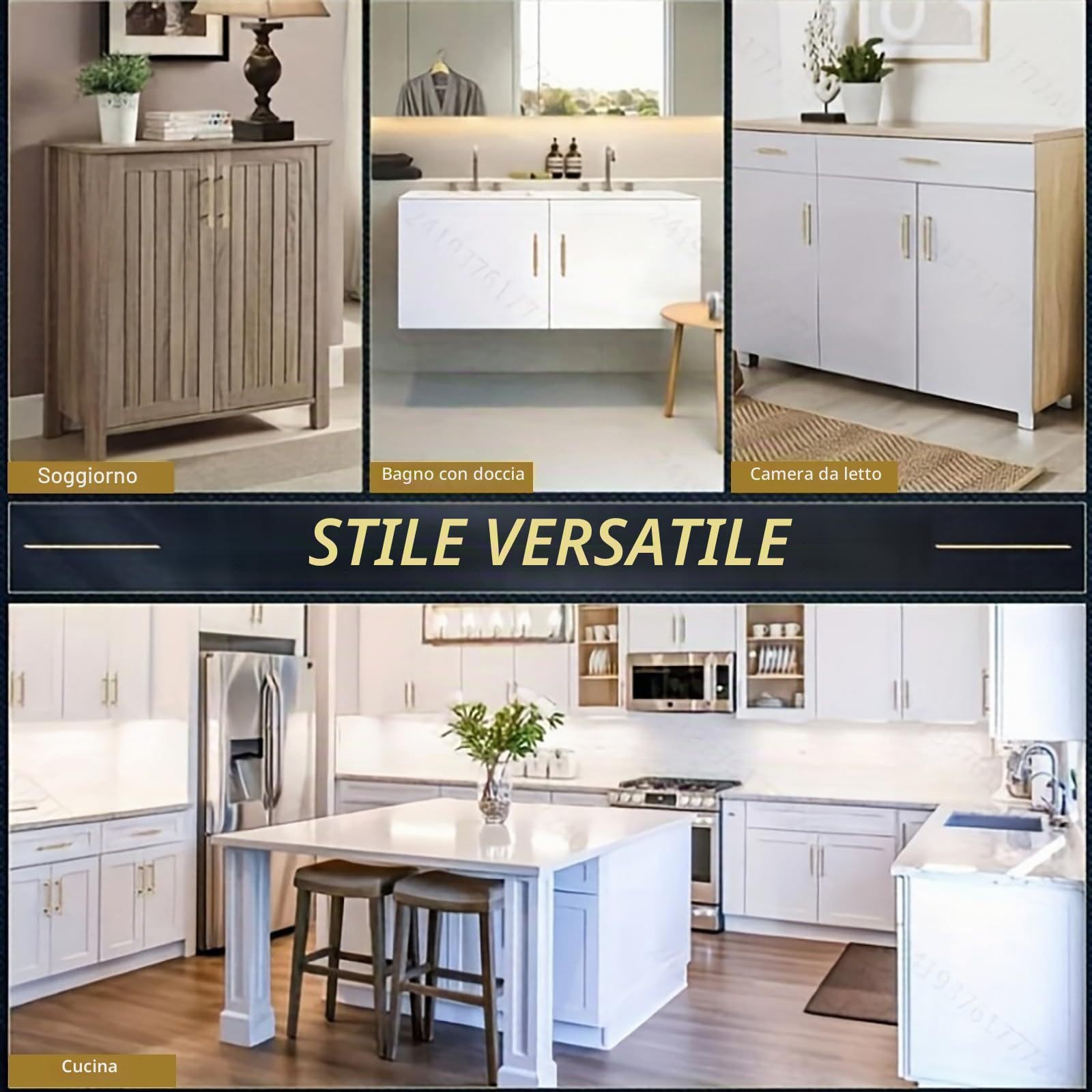 Bikasun 5 Pezzi maniglie dorate per armadi 96 mm, distanza tra i fori, maniglie per mobili oro, maniglie per armadi da cucina, maniglie per cassetti, Maniglie Armadio Camera da Letto