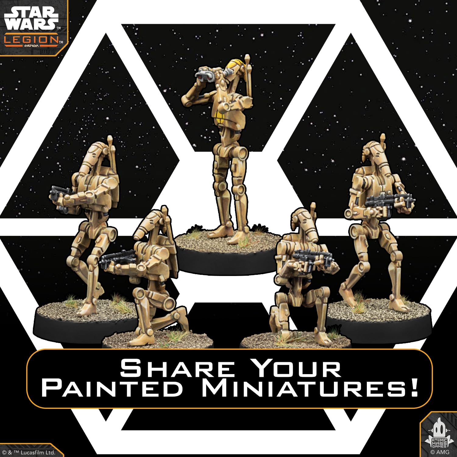 Asmodee Star Wars Legión: B1 Battle Droid Unit, A Partir de 14 Años | Juego de estrategia de miniaturas de mesa para adolescentes y adultos, a partir de 14 años, 2 jugadores, 90 minutos