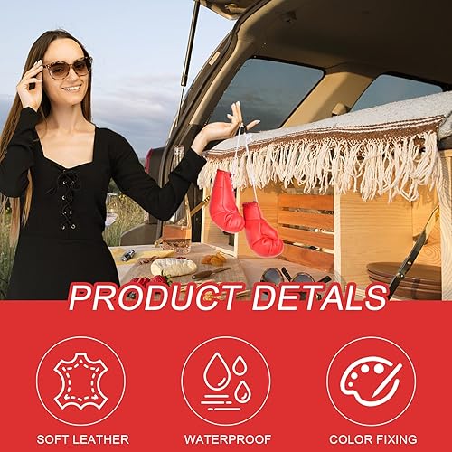 Miniatura 10 de OFFWEGO - Mini guantes de boxeo con la bandera de EE. UU., accesorios de decoración para colgar en el espejo del automóvil, para colgar en el espejo