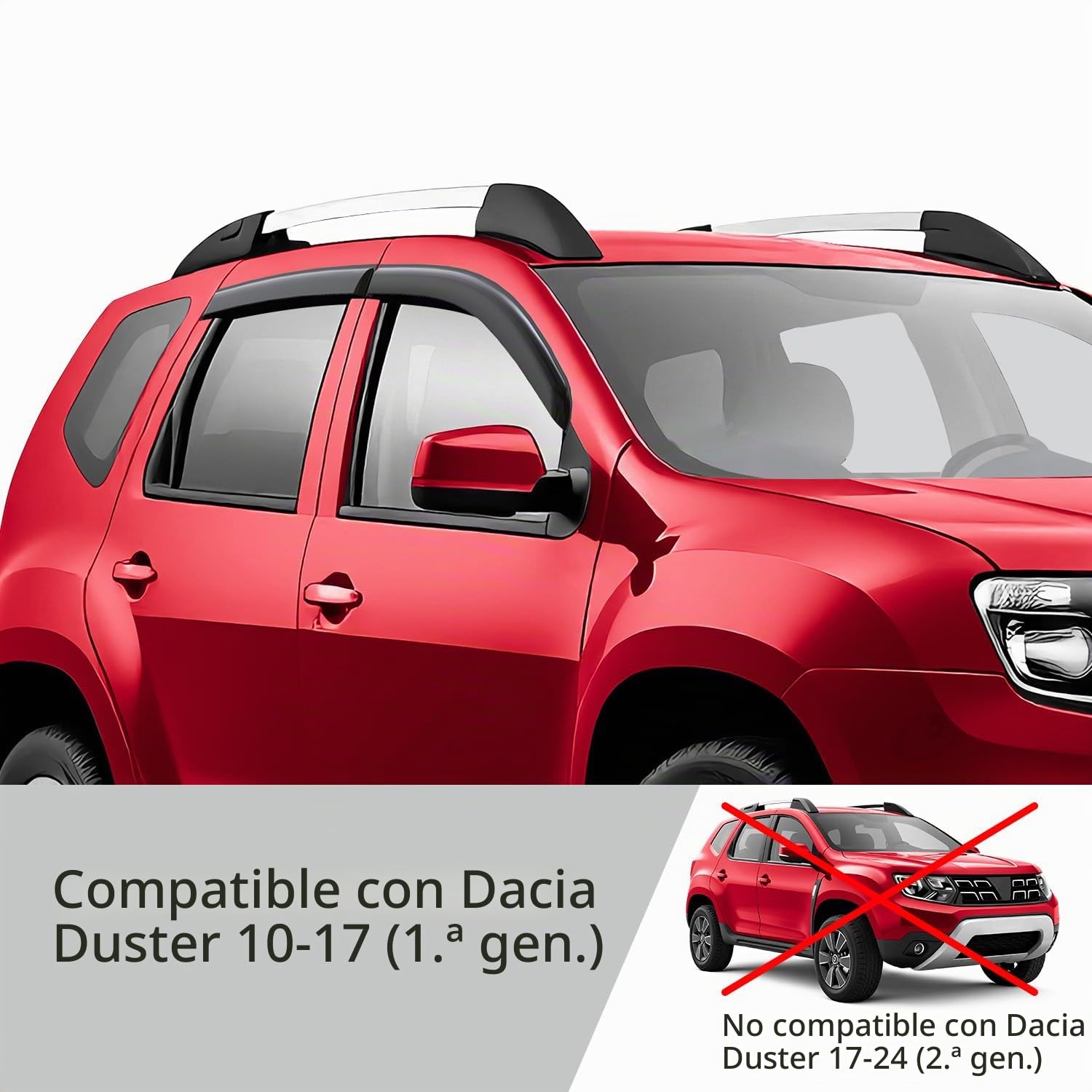 Voron Glass Deflectores para/Compatible con Dacia Duster 10-17 - Adhes 4ud