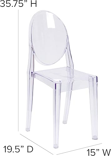 Miniatura 3 de Flash Furniture - Silla apilable cristalina transparente Plástico Policarbonato Transparente