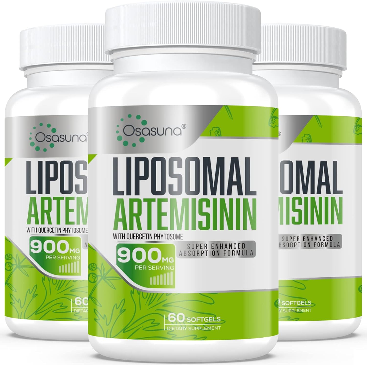 Liposomal Artemisinin 600 mg with Quercetin Phytosome 200 mg, Maximum Absorption, Sweet WormwoodArtemisia Annua Extract, 180 Softgels