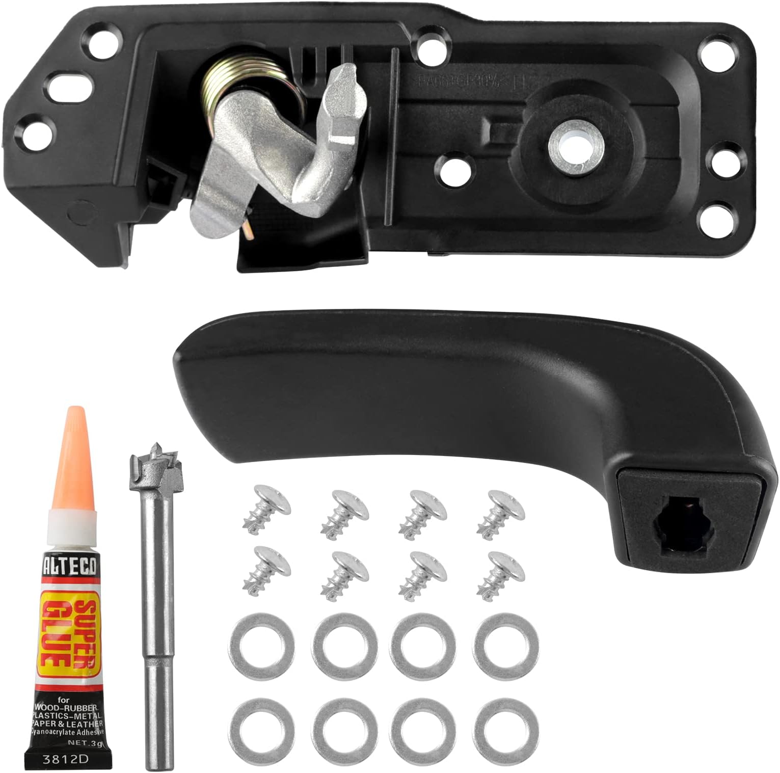 Interior Door Handle Kit Front Left Driver Side Compatible with 2007-2014 Chevy Silverado Avalanche Suburban Tahoe GMC Sierra Cadillac Escalade ESV EXT Replace OE# 20833606 80374 20871488 Repair Set