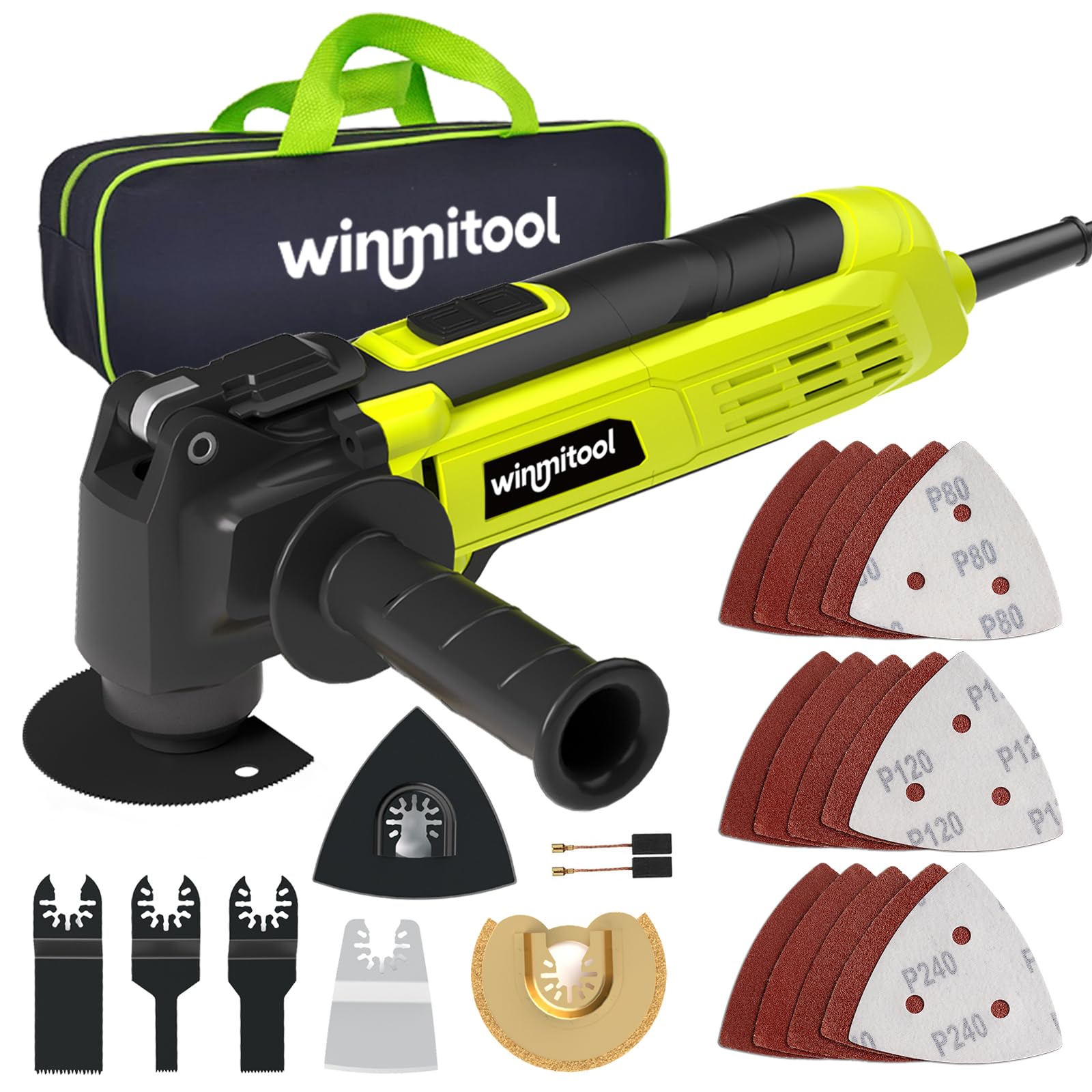Photo 1 of Oscillating Tool, 23000 OPM Corded Oscillating Multi Tool Kit with 26Pcs Saw Accessories, 3.2°Oscillation Angle, 7 Variable Speeds, Electric Oscillating Saw with Auxiliary Handle&Carrying Bag