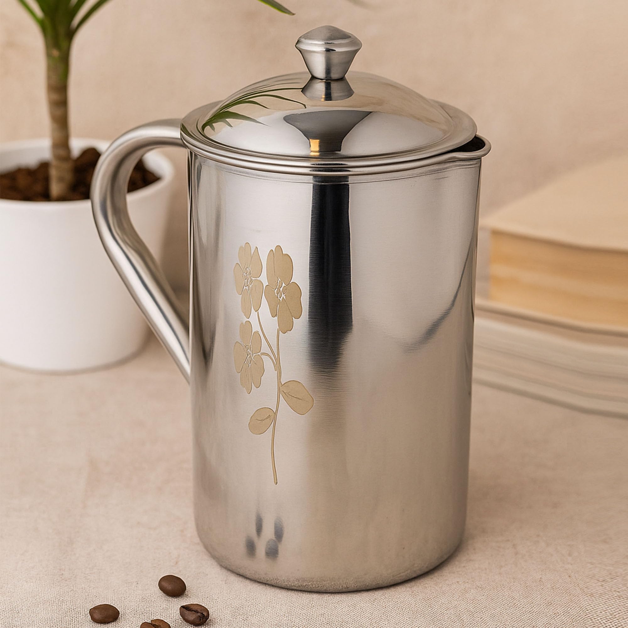 STEELHOMES | 2 Litre Stainless Steel | Serve Water JUG | Water Pitcher | RUSTFREE | Durable