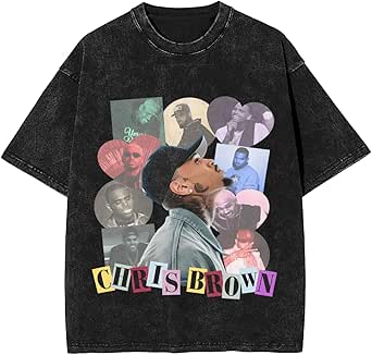 Generic Chris Rap Brown Men and Women ?Retro Chic Round Neck Short ...