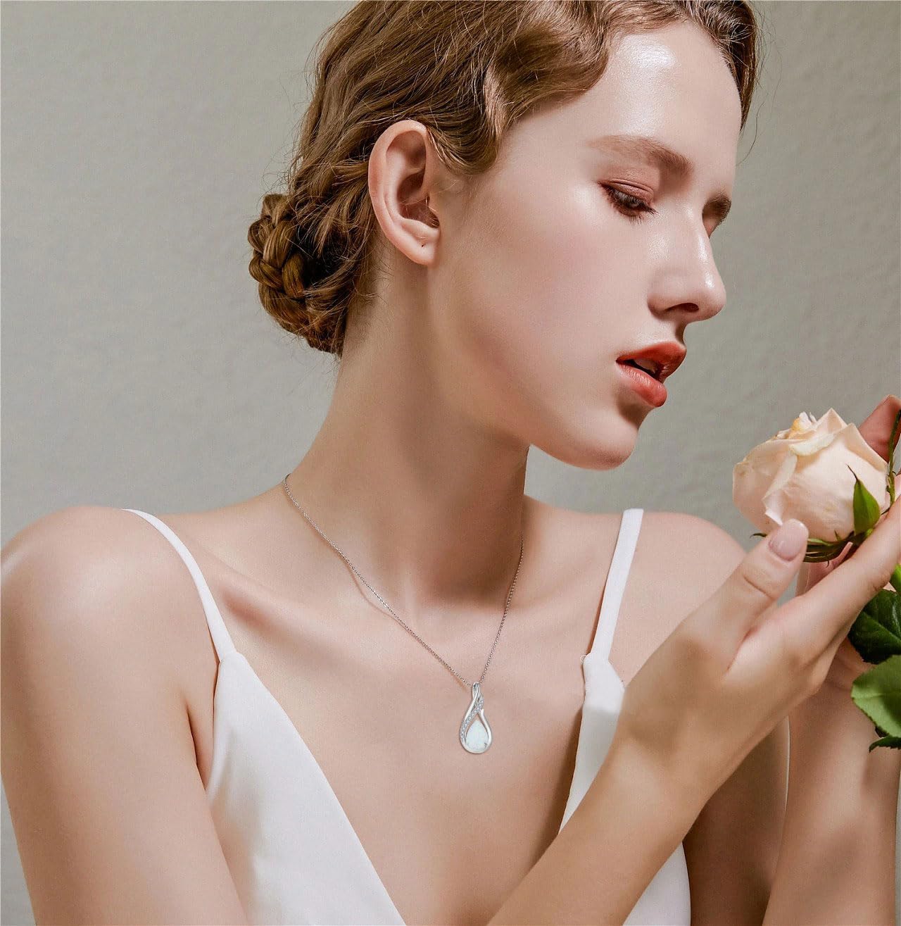 Infinity Necklace for Women 925 Sterling Silver Teardrop Pendant Necklace Birthstone Jewelry Gift - Image 2