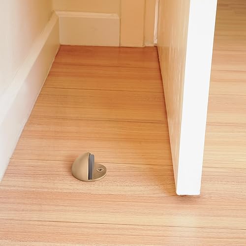 Miniatura 8 de Design House, 181875 - Protectores de pared para puerta con tapón de goma, latón satinado, 5 unidades, diseño de casa