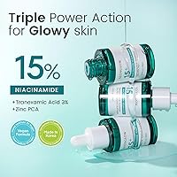Vista 3 de 15% de niacinamida vegana+3% suero de ácido tranexámico: suero coreano de niacinamida para el cuidado de la piel, minimizador de poros para cara