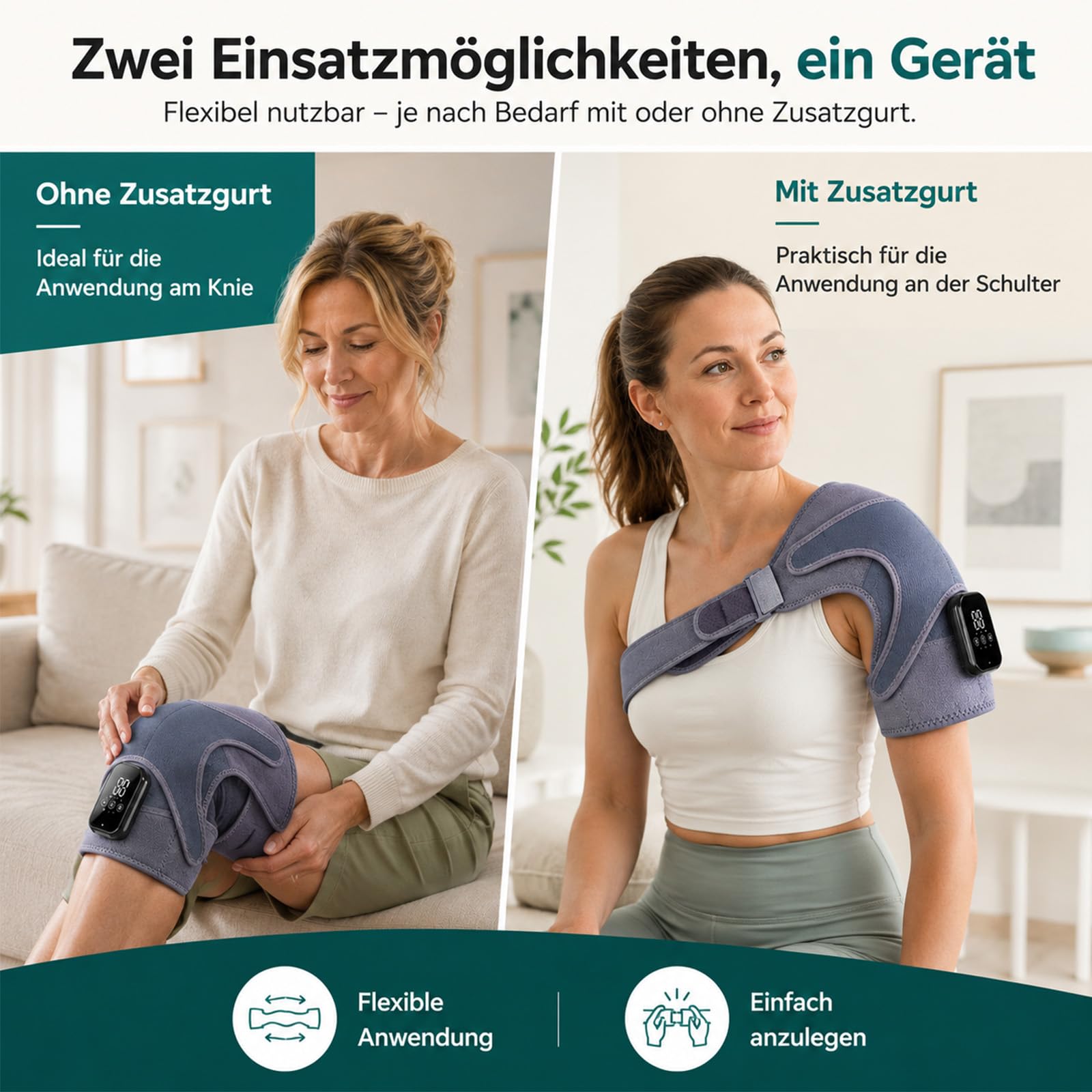 Relivera 3-In-1 Schultermassage Mit Dreifacher Massagefunktion | Kabelloses Design, Lange Akkulaufzeit, Verschiedene Massageprogramme