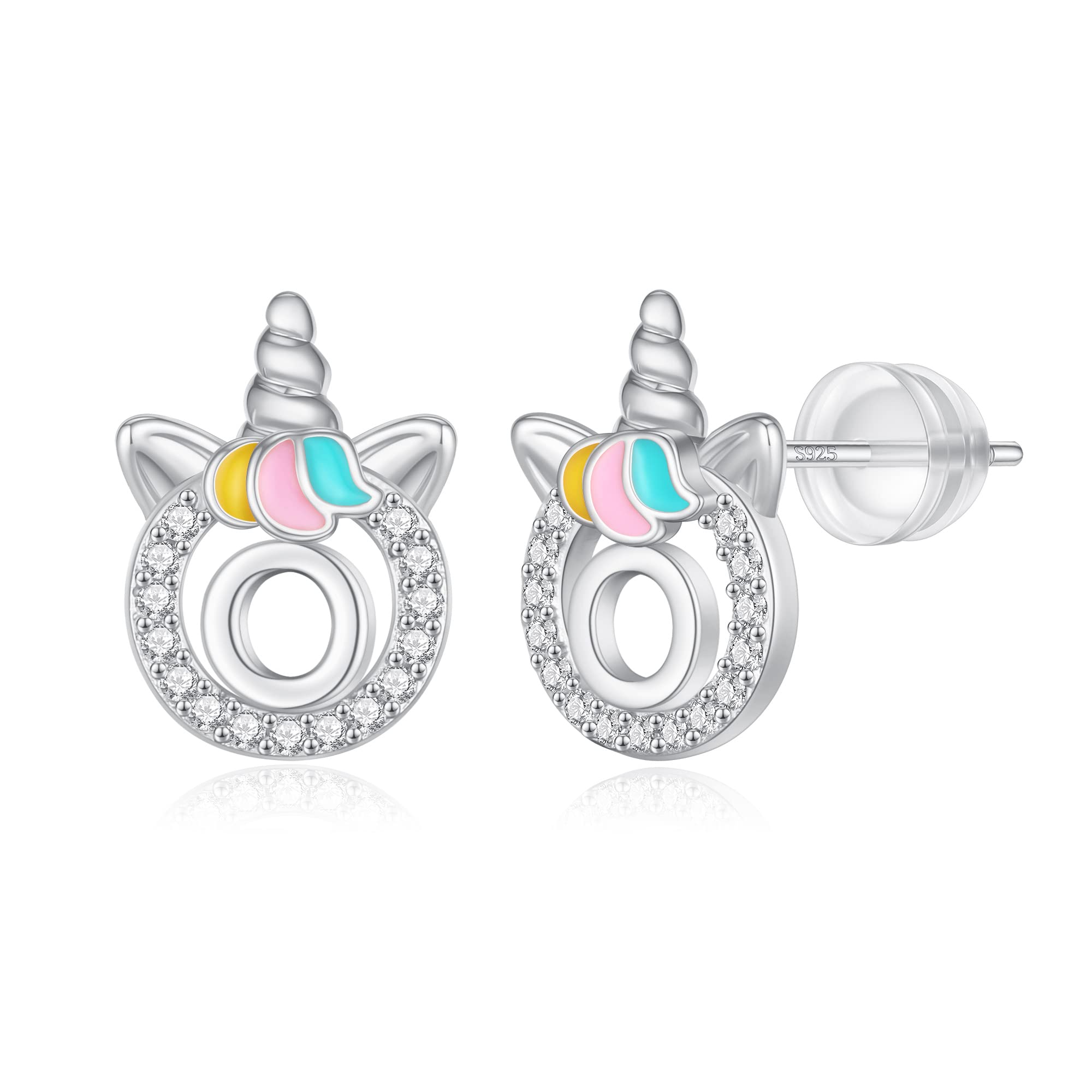 Unicorn Earrings Gifts for Girls - 925 Sterling Silver Stud Earrings
