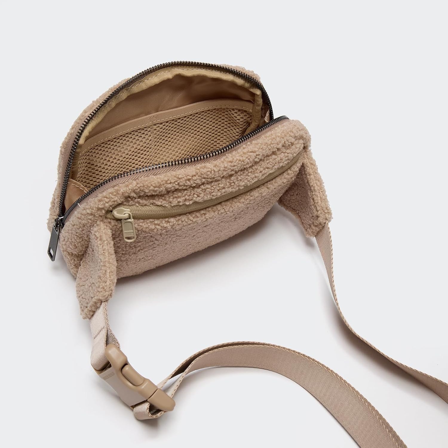 Pander Large 2L Fanny pack Everywhere Fleece Belt Bag for Women and Men with Adjustable strap Belt. (Tan) - Image 6