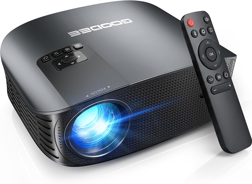 GooDee 4K Portable Projector with WiFi 6 and Bluetooth 5.4 - 2026 Upgraded Full HD Video Projector, Dolby Audio Home Theater for Outdoor Night & Bedroom Cinema, Compatible with Fire Stick/iOS/Android