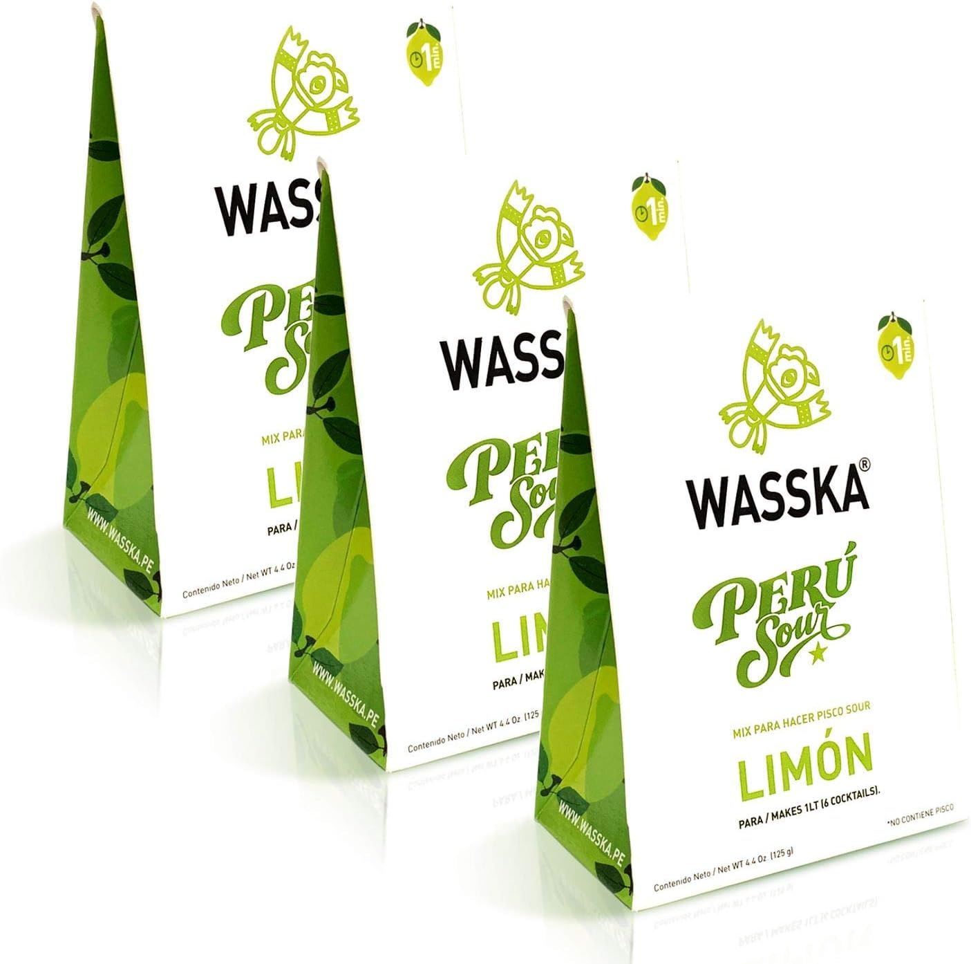 Wasska Peruvian Pisco Sour Mix - Limon - 4.4 oz (3-Pack)