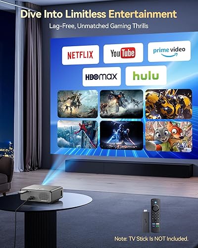 Miniatura 6 de Proyector de cine con WiFi y Bluetooth, 800 ANSI nativo 1080P 4K proyector de soporte para iPhone, proyector de cine en casa para