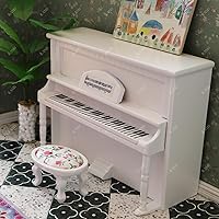 Vista 4 de iLAND - Juego de muebles de dormitorio para casa de muñecas, cama mini de madera para muñecas, muebles en miniatura con accesorios a escala 1:12