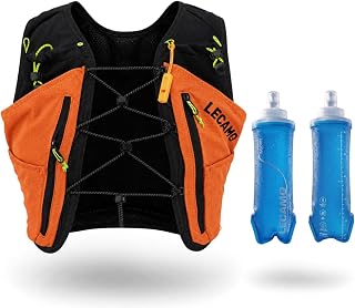 ROOT5 Running Hydration Vest 5L with 2 x 500ml Soft Flasks, Lightweight Running Vest with Water Bottles for Men and Women, Trail Running Pack
