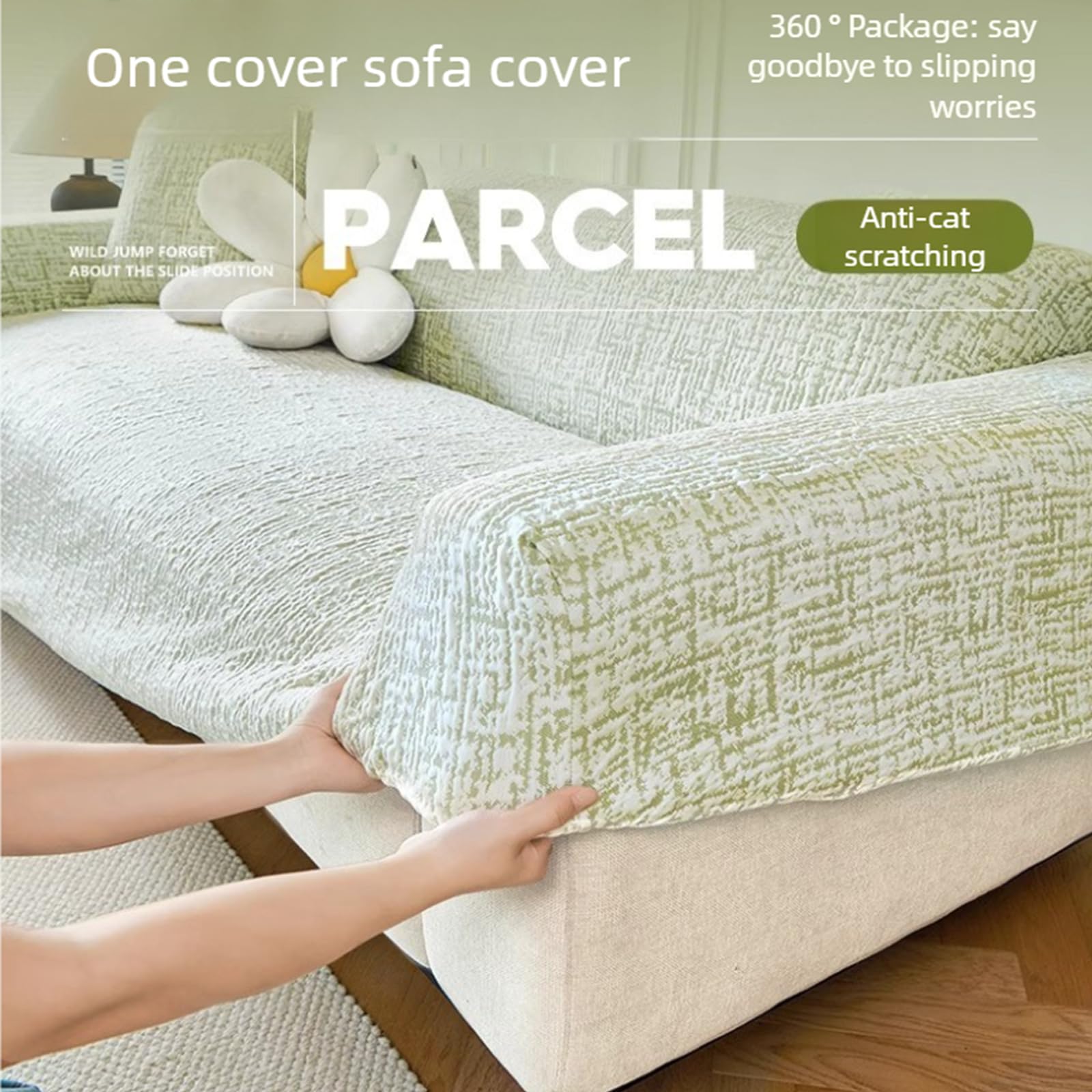 Wysokie rozciąganie miękkie pluszowe sofy, prania elastyczne meble dla dużych sofy, ogrody, futon, futon, gałęzi, fotela, segmentowa kanapa do rzucania Curry 90-140cm