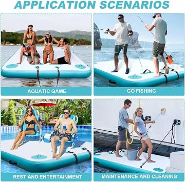 VOFiTNY Inflatable Floating Dock with Electric Air Pump for Inflatable