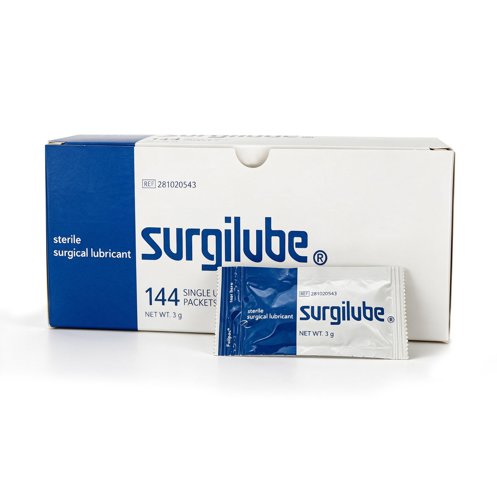 Surgilube Lubricating Jelly - Carbomer Free Sterile 3 Gram Individual Packet 144 per Box 281020543