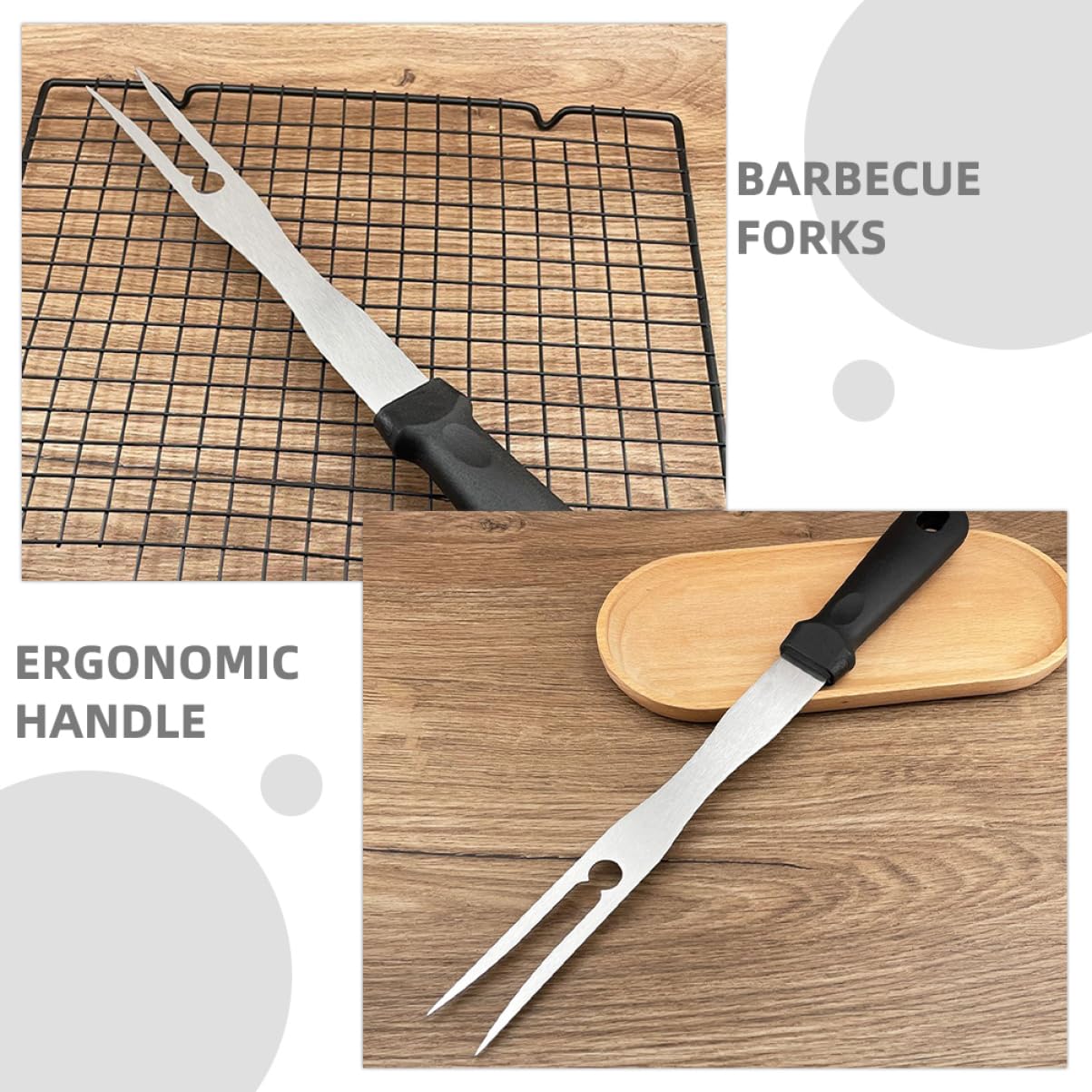 NULYLU 2pcs Barbecue Fork Metal Stick Serving Forks Roasting Sticks for Campfire Meat Forks for Marshmallow Sticks Rotating Roasting Sticks Cooking Stick