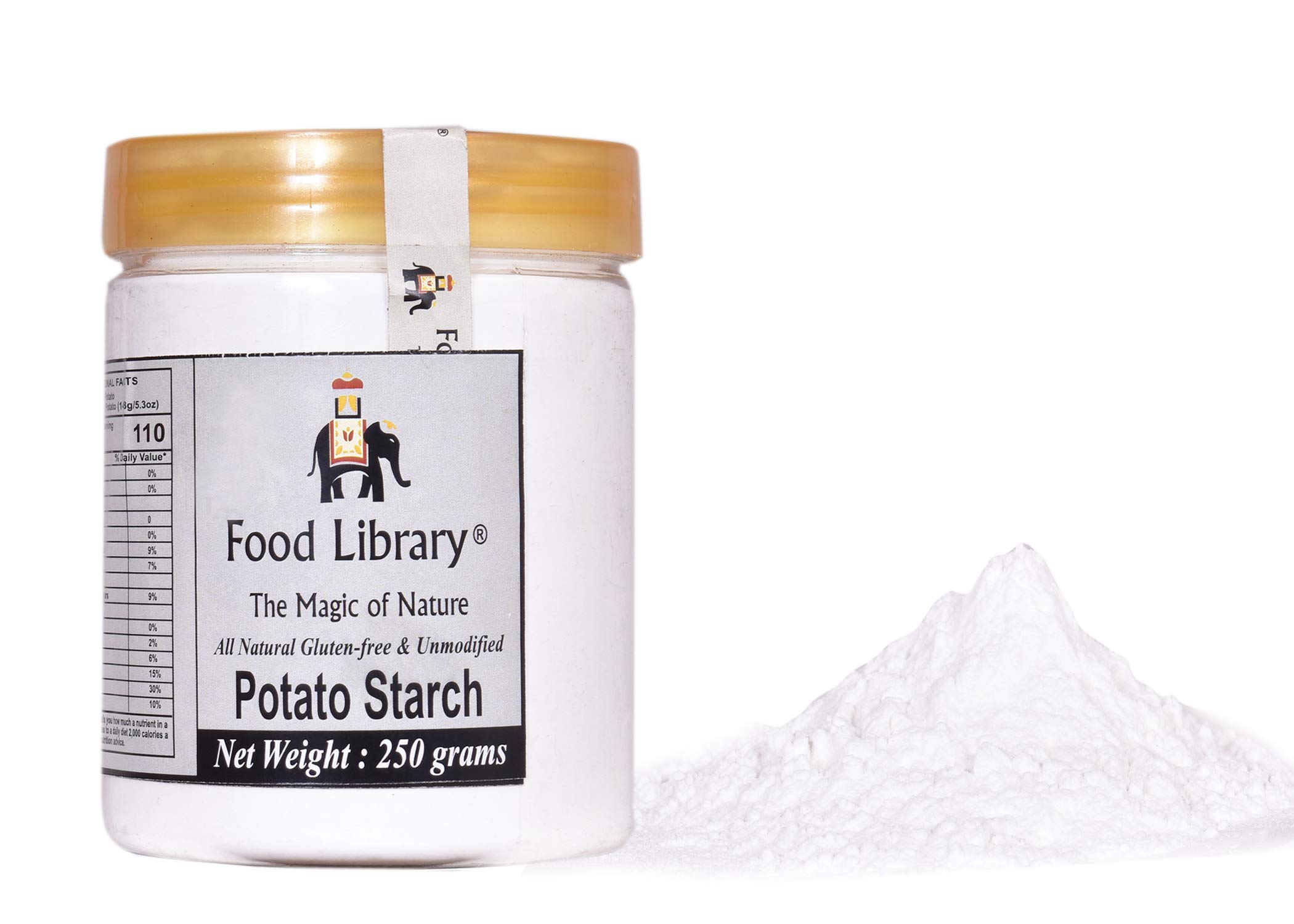 Food Library The Magic Of Nature Starch | Binder | Thickner | Flour | Cornflour (250gm, Potato Starch Powder)