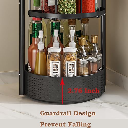 Miniatura 6 de Organizador de especias giratorio de 2 niveles con soporte para toallas de papel, organizador Lazy Susan para condimentos, botellas, tarros, soporte