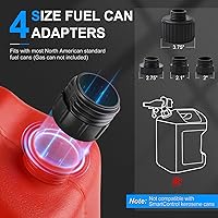 Vista 3 de Fuel Transfer Pump with Auto-stop Sensor and 4 Tank Adapter, 3.2GPM 51" Hose Battery-Powered Portable Gas Can Pump for Gasoline & Diesel Oil (Red)
